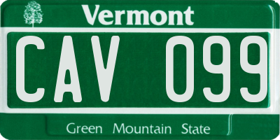 VT license plate CAV099