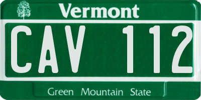 VT license plate CAV112