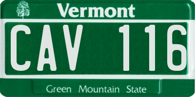 VT license plate CAV116