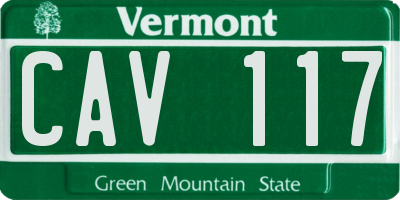 VT license plate CAV117