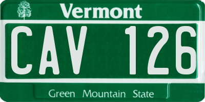 VT license plate CAV126