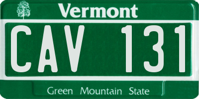 VT license plate CAV131