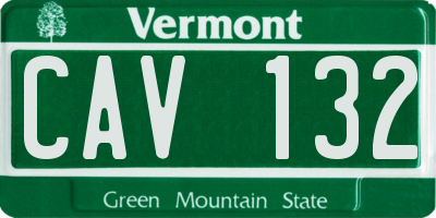 VT license plate CAV132