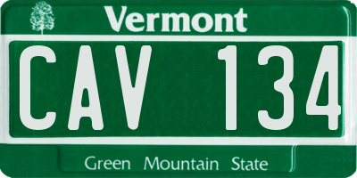 VT license plate CAV134