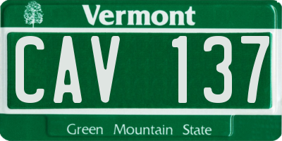 VT license plate CAV137