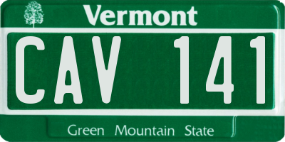 VT license plate CAV141