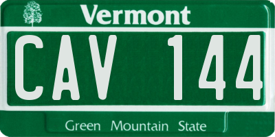 VT license plate CAV144