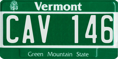 VT license plate CAV146
