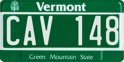 VT license plate CAV148