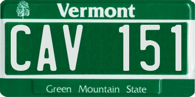 VT license plate CAV151
