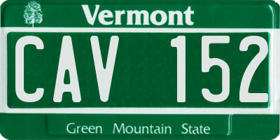 VT license plate CAV152