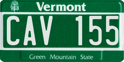 VT license plate CAV155