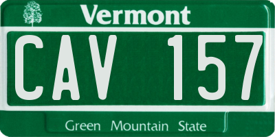 VT license plate CAV157