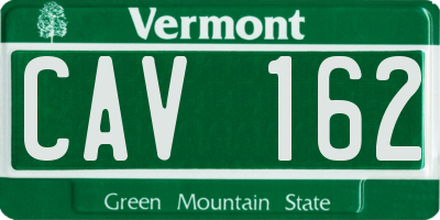 VT license plate CAV162