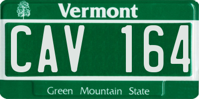 VT license plate CAV164