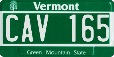 VT license plate CAV165