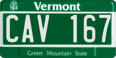 VT license plate CAV167