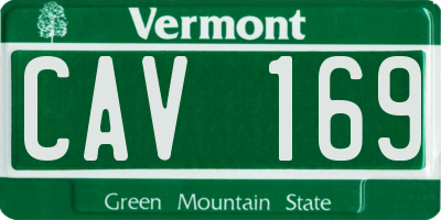VT license plate CAV169