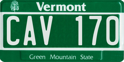 VT license plate CAV170