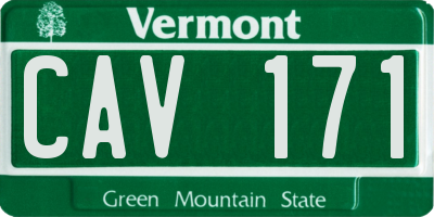 VT license plate CAV171
