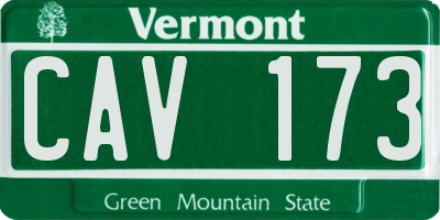 VT license plate CAV173