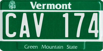 VT license plate CAV174