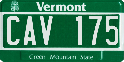 VT license plate CAV175