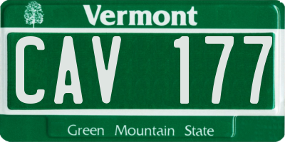 VT license plate CAV177