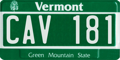 VT license plate CAV181