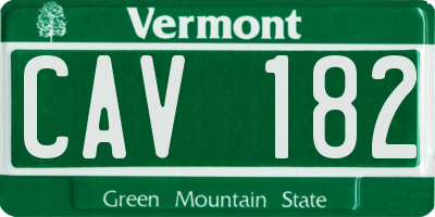 VT license plate CAV182