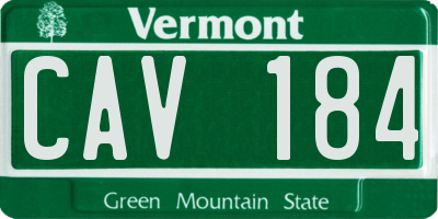 VT license plate CAV184