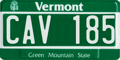 VT license plate CAV185