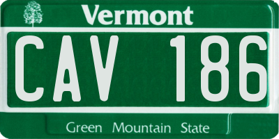 VT license plate CAV186