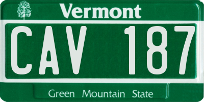 VT license plate CAV187