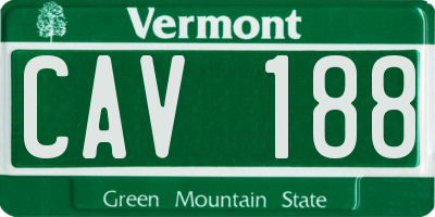 VT license plate CAV188