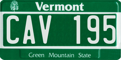 VT license plate CAV195