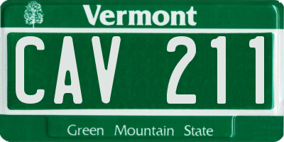 VT license plate CAV211