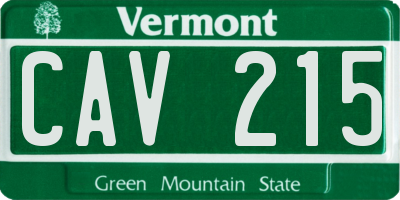 VT license plate CAV215