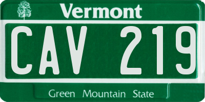 VT license plate CAV219
