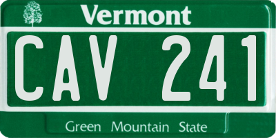 VT license plate CAV241