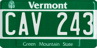 VT license plate CAV243