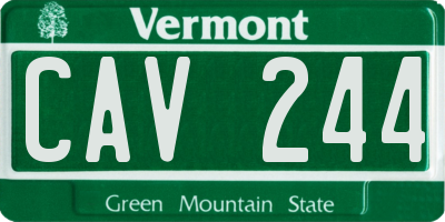 VT license plate CAV244