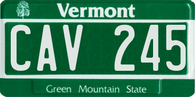 VT license plate CAV245