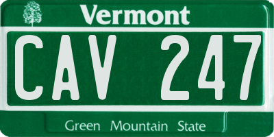 VT license plate CAV247