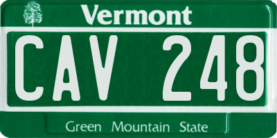 VT license plate CAV248