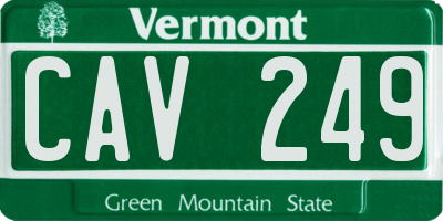 VT license plate CAV249