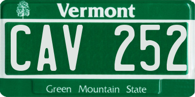 VT license plate CAV252