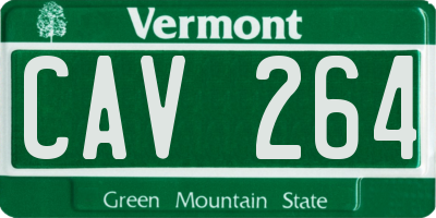 VT license plate CAV264