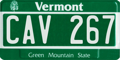 VT license plate CAV267