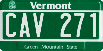 VT license plate CAV271